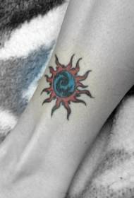 Ankle Sun Totem Fashion Tattoo Pattern