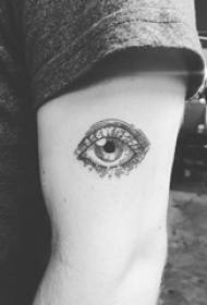 boys arm on black gray sketch creative eye tattoo picture