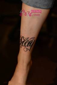 Chicano English Alphabet Ankle Tattoo Picture  90455 - English alphabet ankle tattoo picture