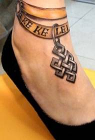foot beautiful 3d anklet letter tattoo pattern