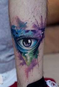 calf eye personality splash ink color tattoo pattern