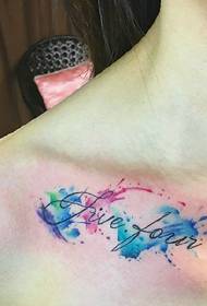 clavicle small fresh English tattoo pattern is very fashionable