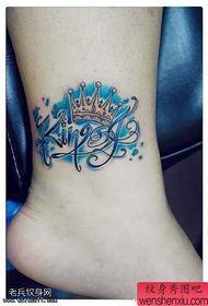 padrão de tatuagem de letra de coroa de cor de tornozelo 90499-padrão de tatuagem de floco de neve de tornozelo feminino