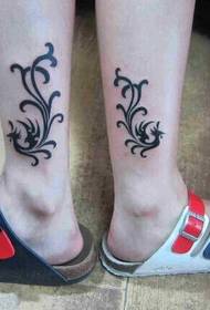 couple's ankle simple totem tattoo