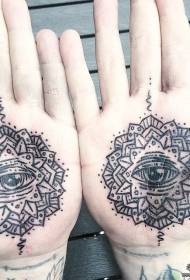 uzorak tetovaže za oči o dlan od vanilije