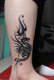 woman legs Classic good-looking totem dragon tattoo image