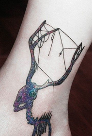 ຮູບແບບ Tattoo Starry Elk Creative Ankle