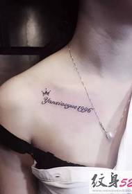 Simple Letter Tattoo at the Clavicle