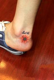 heel beautiful beautiful daisy fresh tattoo picture
