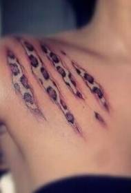 seksualus kraštutinio leopardo raktikaulio tatuiruotės modelis