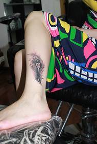 ankle beautiful feather tattoo