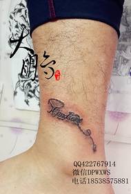 tatuagem de pé no tornozelo tatuagem de anjo nu 90207-feminino