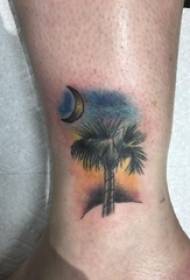 pēdas stilba kaula tetovējums vīrieša sportista potīte uz mēness un lielu koku tetovējuma attēli