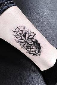 Ankle European and American Line Ananas Tattoo Pattern 89500-Foot Fat Ding Cartoon Maľované Tattoo Pattern