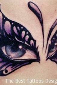 girls back painted watercolor sketch creative beautiful butterfly eye tattoo pictures