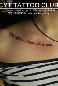 personal letter clavicle tattoo