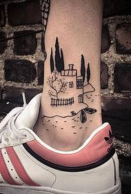 Paleti ea tattoo ea tattoo ea ankle