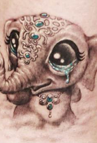 Kaktos miela kūdikio dramblio tatuiruotė