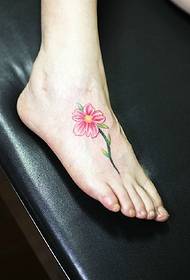 Small fresh barefoot tattoo pattern for girls