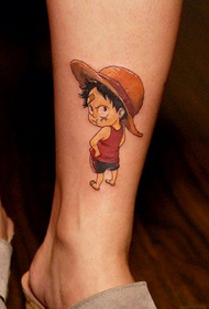 One Piece cute errepide txiki hegan tatuaje eredua