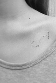Simple constellation tattoo on the collarbone
