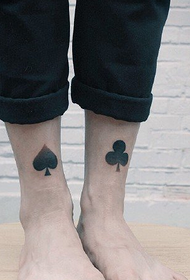 Playing cards on the ankle Tattoo pattern