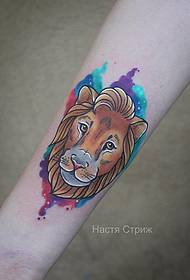 фут невеликий свіжий мультфільм лев татуювання візерунок