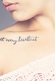 beauty clavicle simple sexy English tattoo