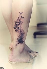 Ankle feather tattoo pattern for everyone