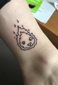 liesmas tetovējums bilde meitene potīte uz melnas liesmas tetovējums attēls