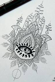 Law Tema ručne oči rukopis uzorka tetovaže vanilije