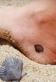 Cute small shell tattoo on the ankle