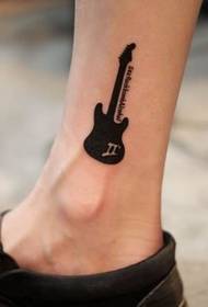 guitar ankle fresh tattoo 90247 - الكاحل جميلة تاج الإنجليزية الوشم
