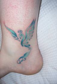 footed phoenix tattoo on the ankle