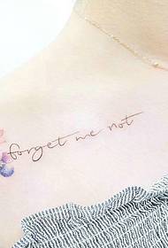 girls white under the clavicle beautiful English tattoo tattoo