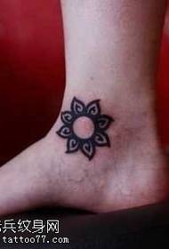 ankle totem sun tattoo pattern