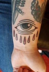 eye tattoo male pulso sa may kulay na larawan sa tattoo ng mata