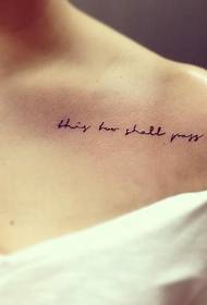 Fresh and simple clavicle English tattoos