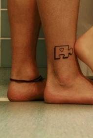 Couples Ankle Puzzle Totem Kesayetiya Tattoo Model