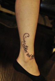 modello di tatuaggio lettera caviglia fiore corpo