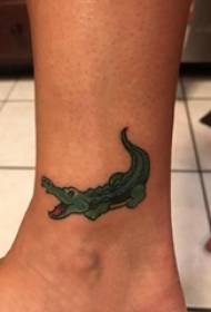 cartoon crocodile tattoo male athlete's ankle on a colorful crocodile tattoo picture