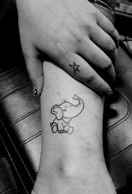 Personality funny baby elephant tattoo