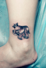 Ankle's cute little elephant tattoo pattern