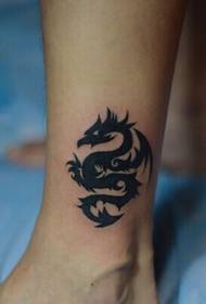 cool ankle dragon totem tattoo