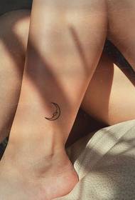 small moon totem at the ankle Tattoo