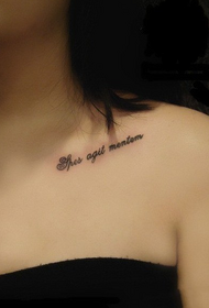 beauty clavicle letter tattoo pattern