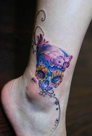 Creative Sun Flower Ankle Tattoo