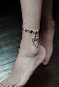 bow anklet fashion tattoo pattern