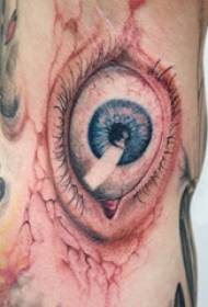 boys side waist painted watercolor sketch creative 3d eye tattoo pictures