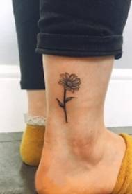 small daisy tattoo girl ankle on black daisy tattoo picture
